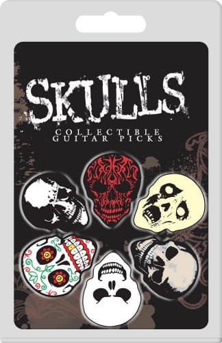 Guitar Plectrum Pack - Skulls Standard Design  - 6 Picks