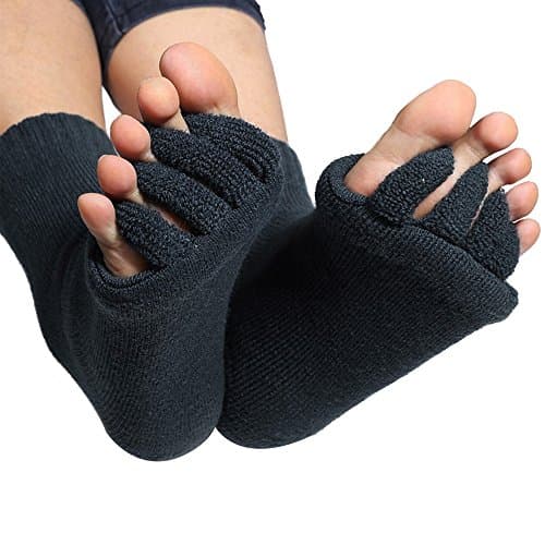 edgeam Wellness Unisex Toe Socks Toe Toe Spreader Holder Flip Flops PEDICURE FOOT MASSAGE Health black