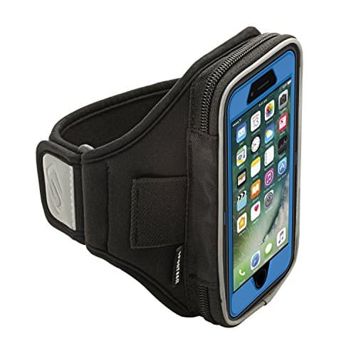Sporteer Velocity V6 Armband for iPhone X, iPhone 8, iPhone 7/6S, Galaxy S9, Galaxy S8, S8 Active, S7, S7 Edge, Google Pixel 2, LG V30, G6, Moto G5S, X4, Xperia XZ1 and Many Other Phones/Cases (Small Strap, Black)