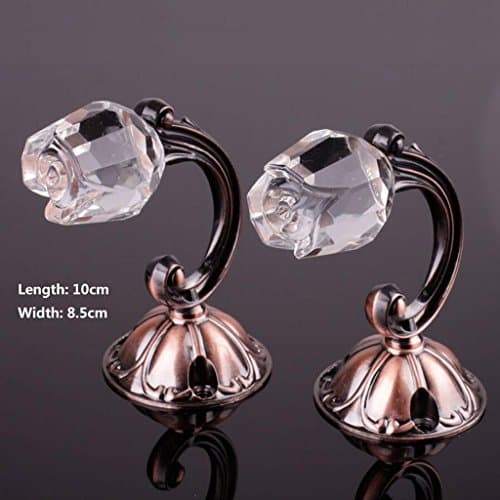 Hook ZLR Strong Power Rose Crystal Curtains Galvanized Alloy Wall Crystal Curtain Pair * 2