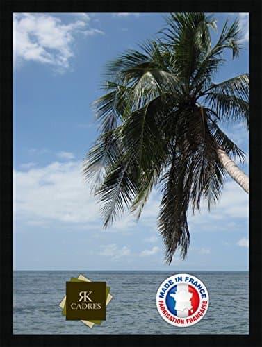 Wall-Mounted Photo Frame, 3 cm Wide, Wooden Frame, Black, Wood, Noir-3cm, 30 X 42 CM