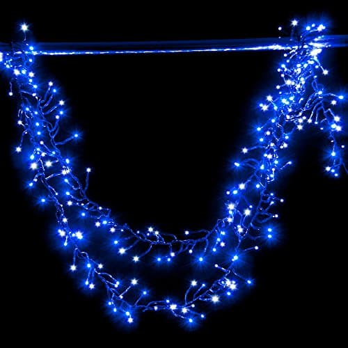 Super Bright LED Cluster Christmas Tree Lights (720 LED, White &amp; Blue)