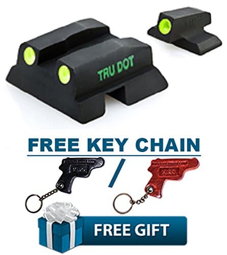 ML-10667 Meprolight Green Tru-Dot® Night Front Sight for the M9 and 92 pistols + KIRO Leather Key Chain