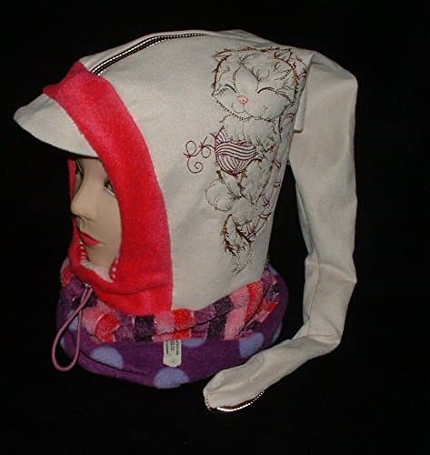 LunaChild warm hat head circumference 47 48 49 50 51 cat cream purple berry kitten pointed hat pointed has