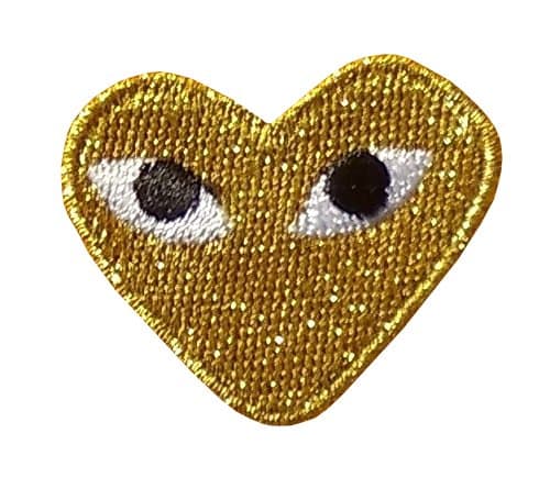 Comme Des Shiny Gold Embroidered Badge Patch Sew-on or Iron-on 3.8cm