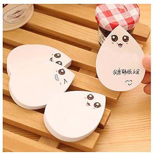 4PCS Cute Cartoon Sticker Marker Notes Water-drop Shape Office Sticky Notepads