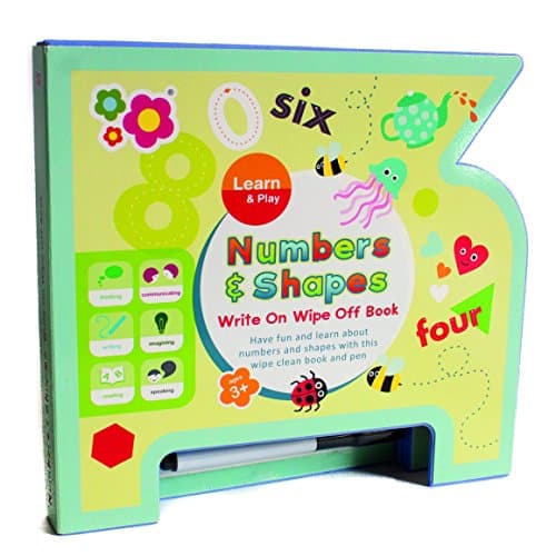 Fun Numbers and Shapes Write on Wipe off Book - Number One Stocking Filler For Children Age 3+