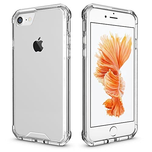 Yokase iPhone 7 Case, iPhone 8 Cover Soft TPU Border and Hard PC Back iPhone 8 Case Clear [Hybrid Reinforced Corners] for iPhone 7 / 8 - 4.7inch - Transparent