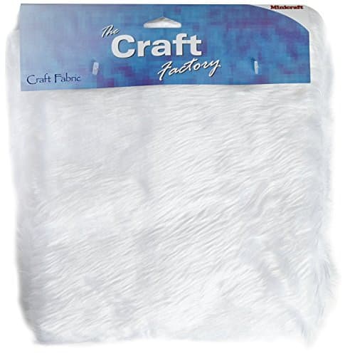 Minicraft Fur Fabric, Acrylic, White, 1 m