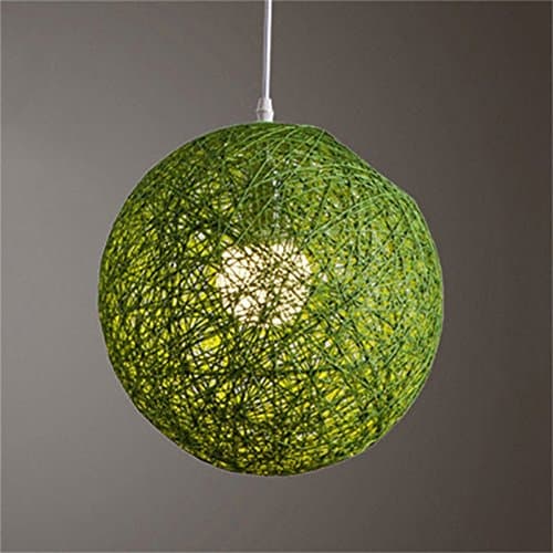 Lamp Shade Hand-woven Rattan Vine Ball Round Concise Hand-woven Rattan Vine Ball Pendant Lampshade Light Lamp Shades Light Accessories(15cm Diameter),Green
