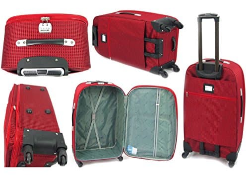 Expanding Lightweight 4 Wheel Spinner Trolley Case - Available in 4 sizes and 3 colours (23" Medium, Red)