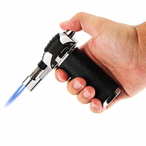 Ammiy®Butane Gas Mini Blow Lighter Lighter Kitchen Cooking Torch Outdoor Barbecue Welding Brazing Reusable Tools With Box Gift lighter without fuel