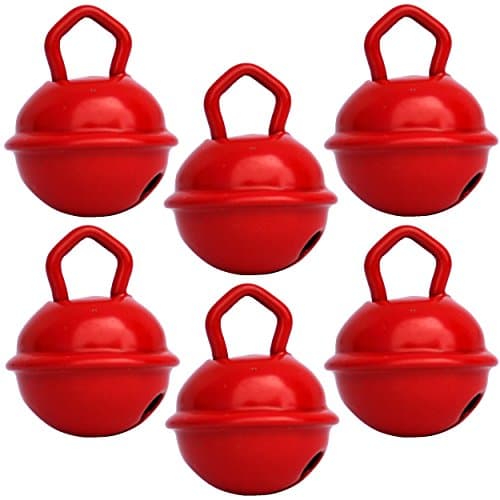 Bell Red (6 Pieces, Sphere Nice + 15 mm) Brass Bell: Won't Rust – Jingle Bells + 16 Colors 15 mm, 24 mm and Large 35 mm for: Bebe Bola, Pregnancy, Decorations, and Craft Children, Anniversary, Christmas.