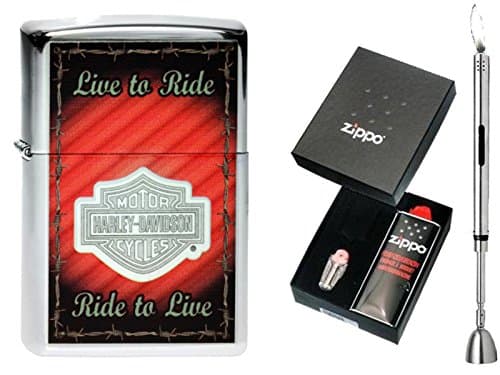 Zippo Harley Davidson Live to Ride &amp; Gift Set Select + R/S Lighter Chrome