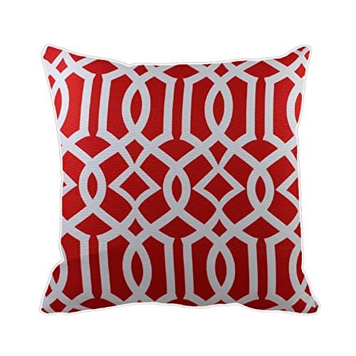 43 x 43cm Red Geometric Pattern Design Moroccan Tiles Cushion Arabesque Pillow Cover Decorator Covers Sofa Bed Gift Home Decor Cushion