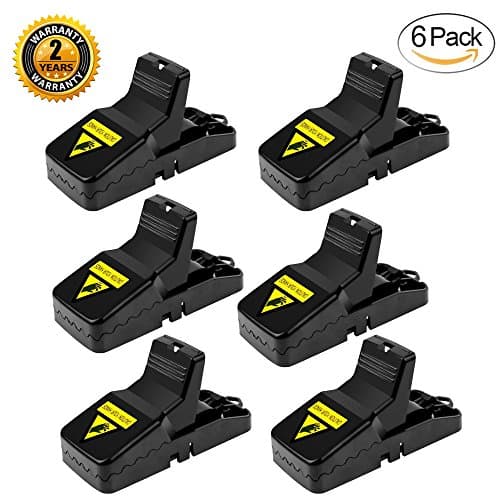 HSWT Mouse Trap,Humane Rat Trap Snap Rodent Killer,Reusable Mice Catcher¬-Sensitive &amp; Effective Traps for 100% Kill Results (mouse trap 6 pack)