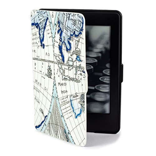 B00K Kindle Paperwhite 2015 Case - Thin &amp; Light Paperwhite Cover for Paperwhite 2015 &amp; All earlier Generations (White-Blue)