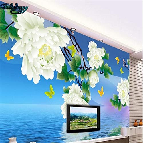 Uhu 3D Wallpaper Wallpaper Modern 3D White Peony Background Large Mural Wallpaper Wallpaper, 350 * 250Cm
