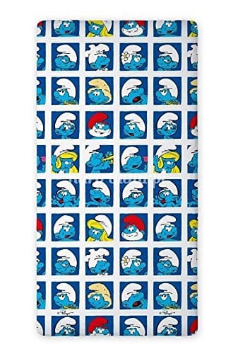 Maxi &amp; Mini Idea Decorative The Smurfs Smurfs fitted sheet 90 x 200 cm 100% Cotton