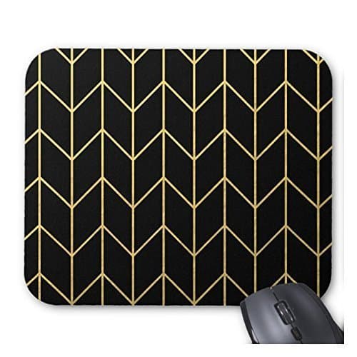 CCouqi Gold Chevron On Black Background Quality Thick Rubber Speed Gaming Mouse Mat Pad Soft Comfort