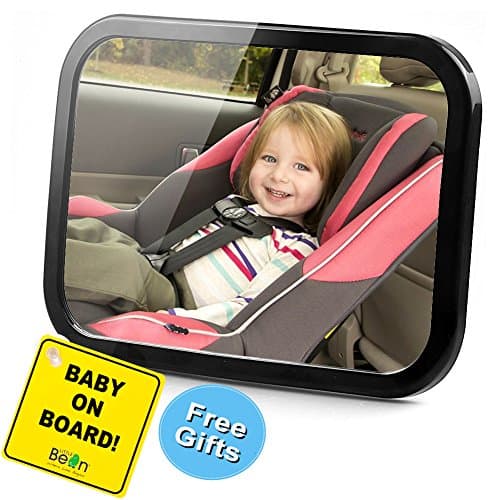 Baby Car Mirror 100% Shatter-Proof 360°Adjustable Fixing Straps Anti-Wobble Quick Install