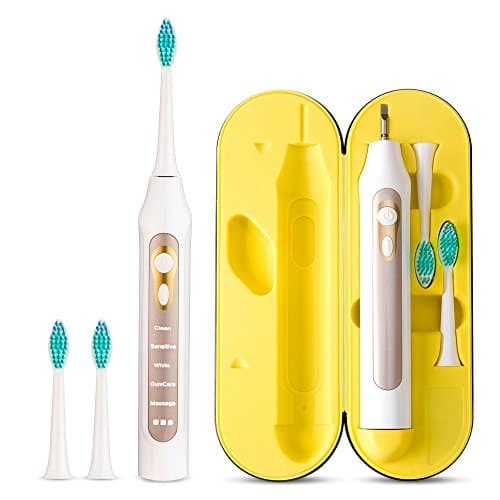Ubor Sonicare Rechargeable Electirc Toothbrush 2 Replacement Heads with USB Travel Charger