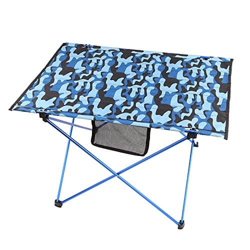 Mini Ultralight Folding Camping Stool, Outdoor Camping Folding Table, Portable Folding Stool for BBQ,Camping,Fishing,Travel,Hiking,Garden,Beach,600D Oxford Cloth with Carry Bag (Color : Blue)