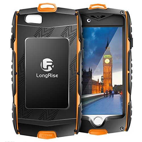 iPhone6 Plus heavy duty Case: Shockproof [Drop Protection] [Fingerprint Identification] [Screen Protector] Tough Protective Defender iPhone 6 Plus Case, 360 Degree Protection Outdoor Sports Mobile Cases with [Climbing and Hiking Hook], Orange