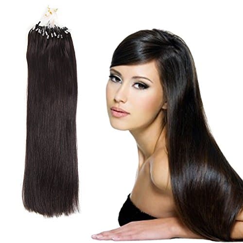 20inch 50g Micro Loop Human Hair Extensions Natural Black #1B 100% Remy Human Hair High Quality Very Soft Hair Extensions