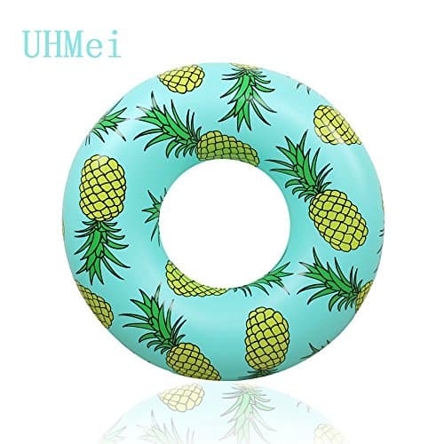 UHMei Thickened Big Pool Float Swimming Rings Giant Pineapple Inflatable Rafts for Adults and Kids Life Circle