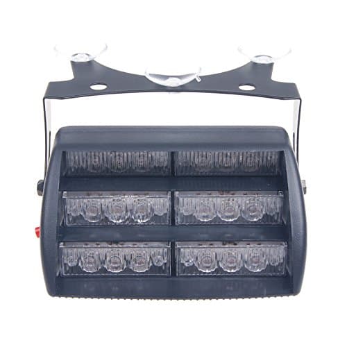18 LED Strobe Lights with Suction Cups Security Car Truck Light Flashing Signal Lamp (White+Amber)