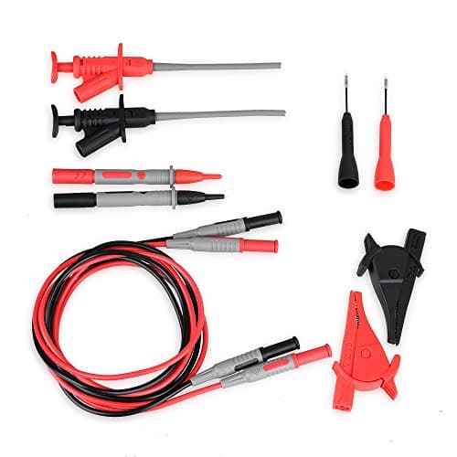 Multimeter Test Leads, OIZEN 10-Pieces Electronic Professional Test Leads Kit Includes Banana Plug Lead Extensions Test Probes Alligator Clips etc.