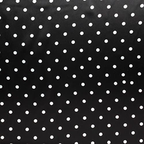 Black with White Polka Dot Charmeuse Fabric Lightweight Silky Smooth 58 Width - Sold by the Yard by Fabric Cult