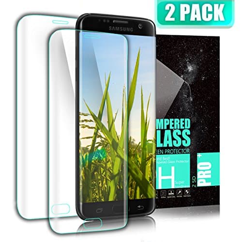 Kiomi Galaxy S7 Edge Screen Protector, [2 Pack] Galaxy S7 Edge Tempered Glass 3D Full Coverage Screen Protector, 9H Scratch Resist Hardness, Ultra Clear, Anti-Fingerprint HD Protection Film