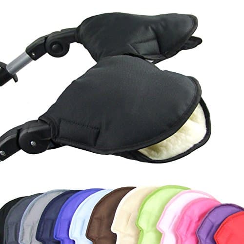 Bambini World Universal Muff/Hand Warmer for Pushchairs, Buggies Jogging Jogger with Wool Plain Set of 2