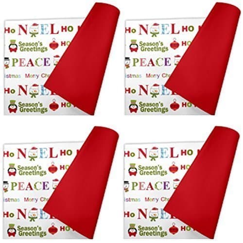 Set Of 4 Cloth Dining Table Mats Table Placemat Tablemat Tableware Kitchen Pads (SNOWMAN FESTIVE CHRISTMAS XMAS)