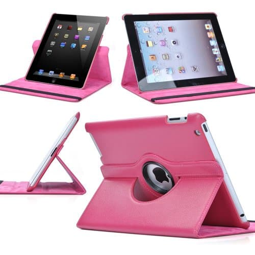 For Apple iPad Pro 12.9" 360° Leather Stand Case Cover (iPad Pro 12.9", Pink)