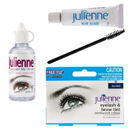 Julienne Eyelash Eyebrow Tint Dye Blue Black + Oxidant Developer 50ml