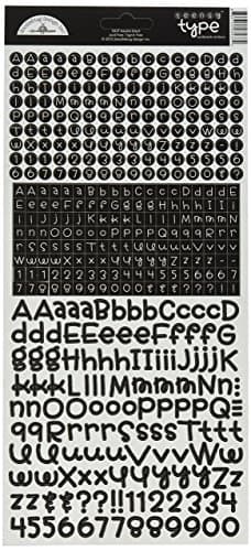 Monochromatic Doodlebug Designs Teensy Type Card Stock Stickers, Beetle Black