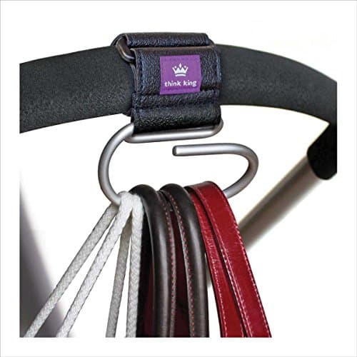 Think King Jumbo Swirly Hook Pram Hook, one-hand Pram Attachment for Stroller, Wheelchair Rollator Pack of 1 Aluminium/Black