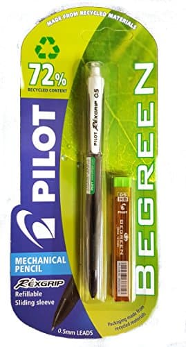 Pilot Rexgrip 0.5 Mechanical Pencil Black Trim with Free Tube 0.5 HB Leads (Carded Each)