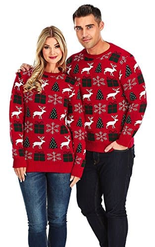 G UK TRADE Funky Fairisle Red Medium