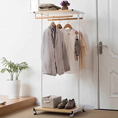 Hat Coat Stand Floorstanding Coat Rack Storage Hanger Clothes Hat Stand Shelf Multifunction Bedroom Simple (Color : White)