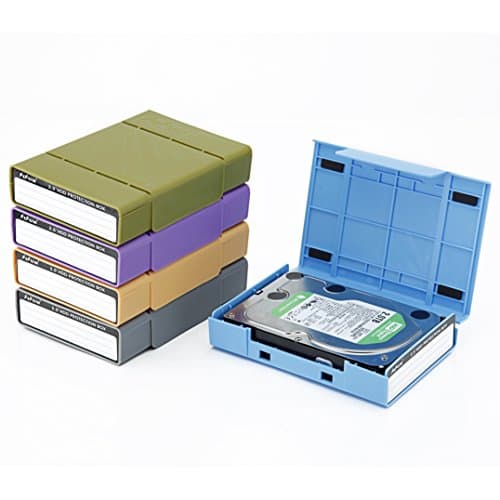 SISUN Professional Premium Anti-Static Hard Drive Protection case for 3.5 / 2.5 Inch HDD Storage Grey/Purple/Yellow/Blue/Green (3.5" Green)