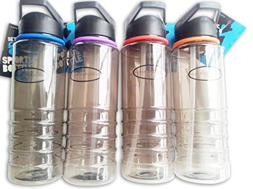 Babz Flip Straw Tritan Drinks Sport Hydration Water Bottle 700ml Cycling Hiking BPA Free - Colours May Vary