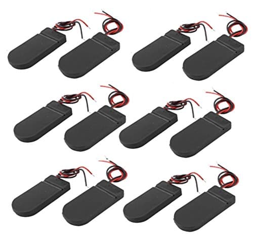 12PCS Battery Holder Plastic 2x3V Button Coin Cell Battery Holder Case Box with Wire Lead ON-OFF Switch CR2032