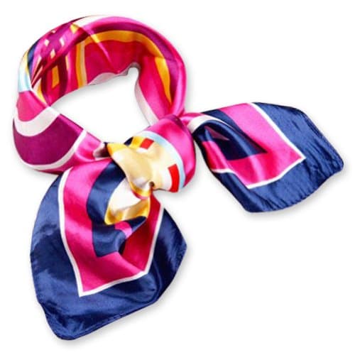 Elegant Stripe Pattern Satin Small Square Neck Scarf 50*50cm Hairband Handbag Handle Wrap Bandana