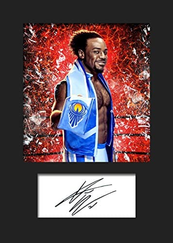 XAVIER WOODS WWE Signed Mounted Photo A5 Print