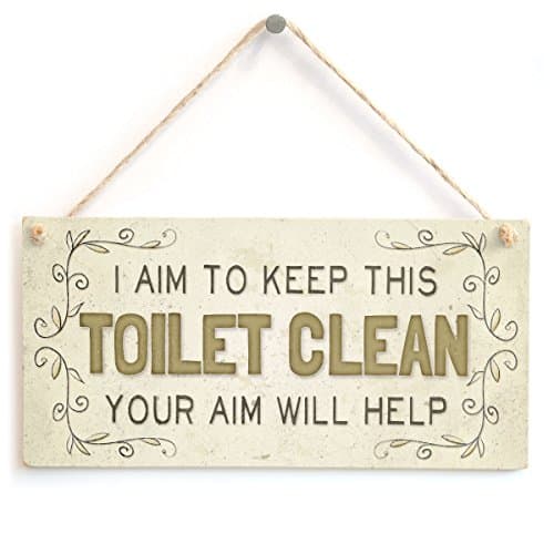 I Aim to Keep This Toilet Clean Your Aim Will Help - Beautiful Funny WC Home Accessory Gift Sign