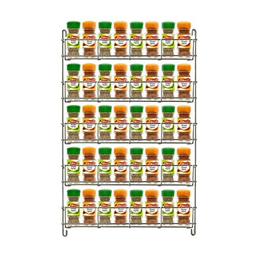Chrome Spice Herb Jar Rack Holder Kitchen Cupboard Door Storage Shelf 5 Tier